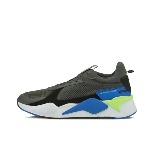 PUMA RS X Slip Resistant Abrasion Resistant Низкий Топ Повседневные Беговые кроссовки Мужские Серый Синий Белый