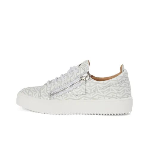 Giuseppe Zanotti GZ Gail Монограмма Скейтборд Кроссовки Женские Серый Белый