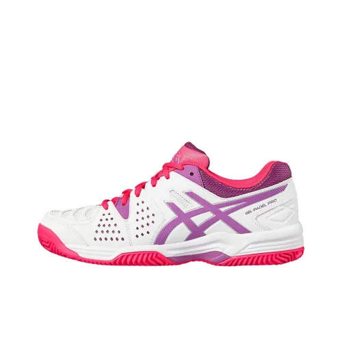 ASICS Гель PADEL Pro 3 Устойчивый к истиранию Низкий Топ Беговые кроссовки Женские Белый Фиолетовый