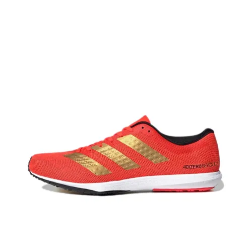 Adidas Adizero Bekoji Slip-resistant Low Top Training Running Shoes Men's Red Gold Adidas Adizero Bekoji противоскользящий низкий топ тренировочные беговые кроссовки мужские красный золото