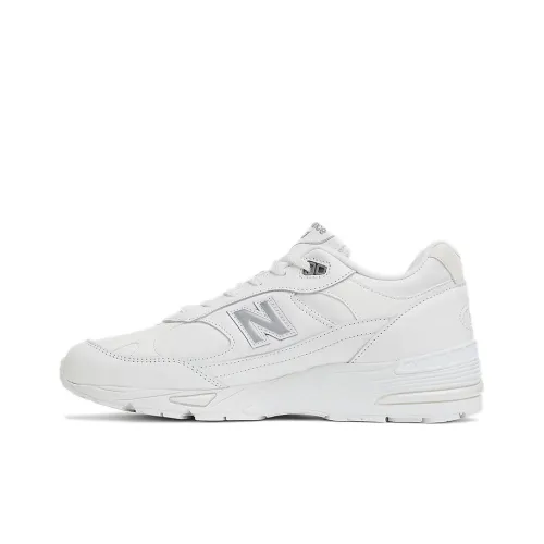 New Balance NB 991 V1 Low Топ Повседневный Городской Коммутер Беговые кроссовки Мужской Чисто белый Британская версия