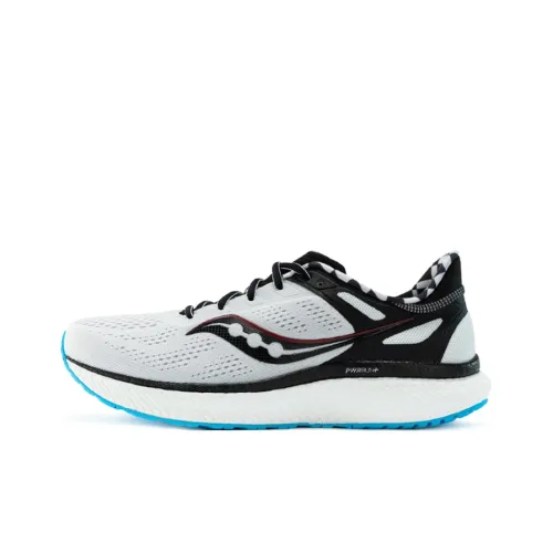 Saucony Hurricane Амортизация Противоскользящий Устойчивый к истиранию Низкая поддержка Беговые кроссовки Мужские Белый Черный