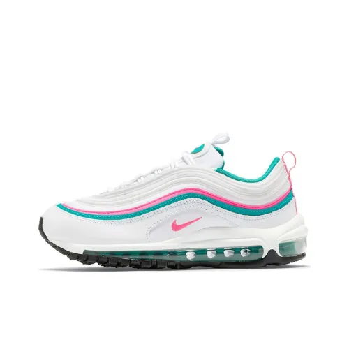 Nike Air Max 97 Устойчивый к истиранию Низкий Топ Повседневные Беговые кроссовки Женские Белые Розовые Синие