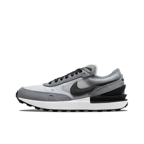 Nike Waffle One Low Топ Повседневная обувь Женская Черный Серый Пэчворк