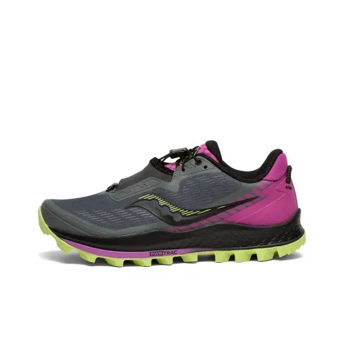 Saucony Peregrine Falcon 11 Peregrine Low Топ Беговые кроссовки Женские Серый фиолетовый зеленый Стандарт M