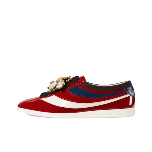 GUCCI Falacer Low Топ Стильные Скейтбординги Женские Красный Белый Синий