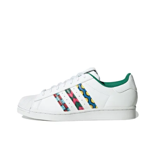 Adidas Originals SUPERSTAR Low Топ Скейтборд Кроссовки Унисекс Белый Зеленый Синий