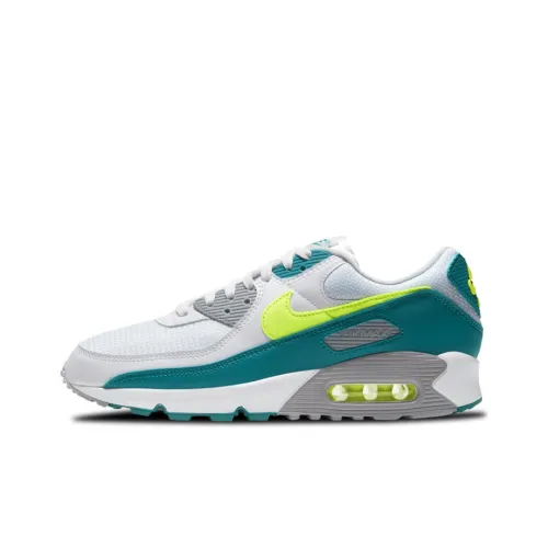 Nike Air Max 90 Low Топ Беговые кроссовки Мужские Белый Желтый Зеленый