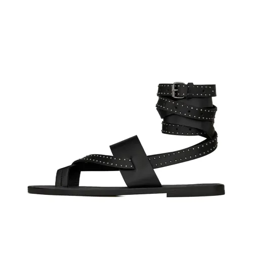 SAINT LAURENT CULVER One Ремешок Сандалии Женские Черные