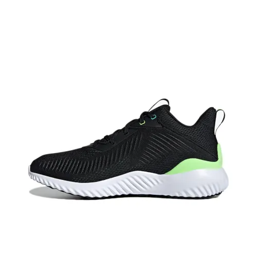 Adidas AlphaBounce Slip-Resistant и Breathable Низкий Топ Марафон Беговые кроссовки Унисекс Черный Зеленый