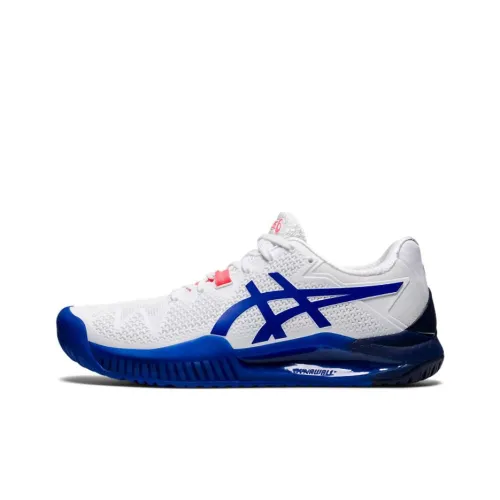 Asics Гель Resolution 8 Устойчивый к истиранию Дышащие Низкие Кроссовки для Бега Женские Белые Синие