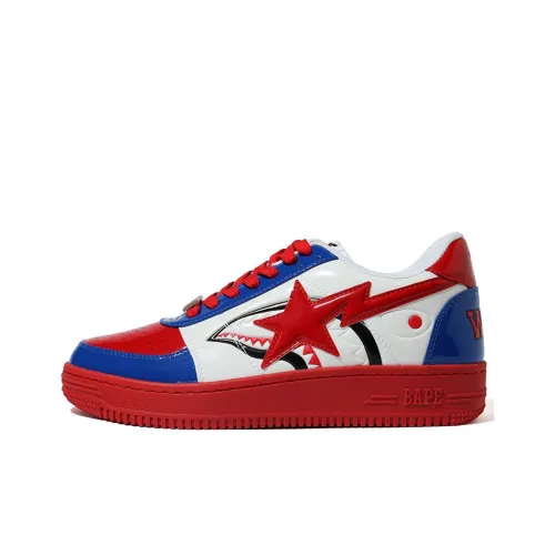 A BATHING APE STA Low Лондон Store Акула Стильные Скейтбординги Мужской Красный Белый Синий