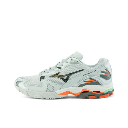 Mizuno Wave Rider 10 противоскользящие устойчивые к истиранию дышащие низкие кроссовки для бега унисекс серо-оранжевые