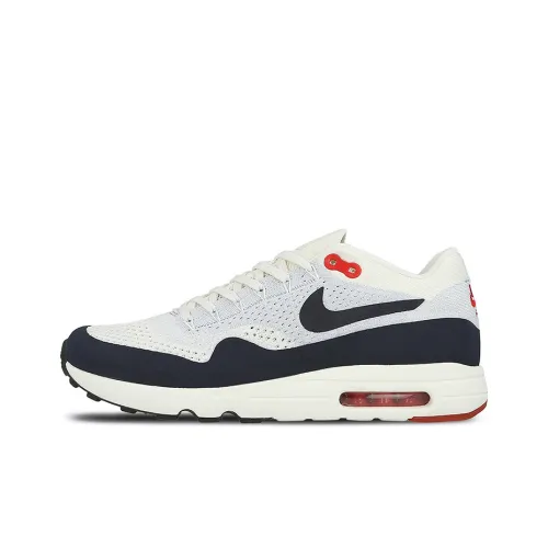 Nike Air Max 1 Low Топ Беговые кроссовки Мужские Белый Синий