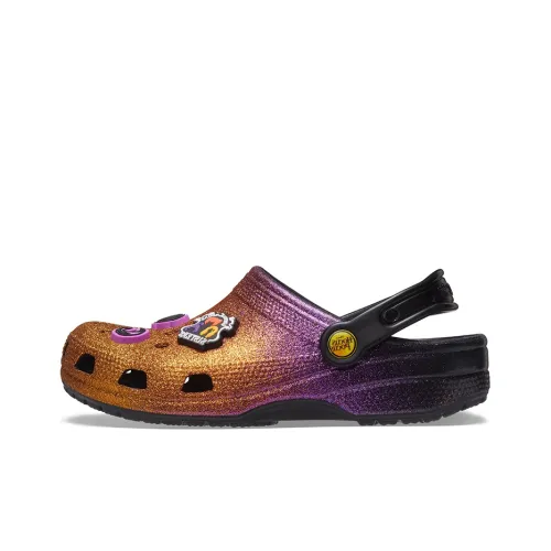 Crocs Classic Clog Disney Hocus Pocus Пляжные Сандалии Унисекс Фиолетовый Золото Градиент