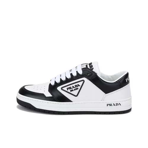 PRADA District Low Топ Стильные Скейтбординги Женские Черный Белый