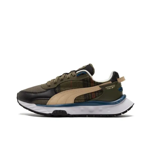 PUMA Wild Rider Low Топ Кэжуал Унисекс Виноградный лиственный зеленый
