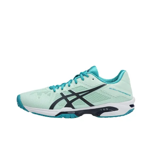 ASICS Гель SOLUTION SPEED 3 Устойчивый к истиранию Низкий Топ Беговые кроссовки Женские Синий Черный