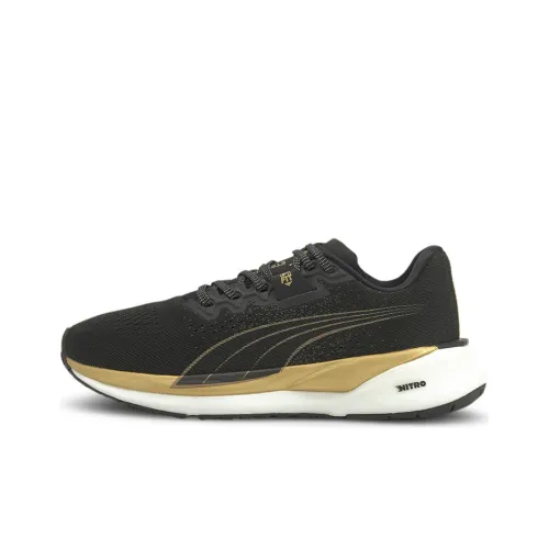 PUMA ETERNITY NITRO Противоскользящие низкие беговые кроссовки для женщин черный золотой