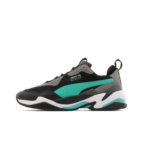 PUMA Thunder Mercedes AMG Petronas Устойчивые к износу амортизаторы Низкий топ Повседневная обувь Мужская Черный Зеленый