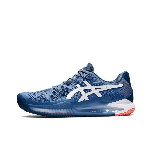 Asics Gel Resolution 8 Low Топ Теннисные Кроссовки Мужские Туманно-Синий