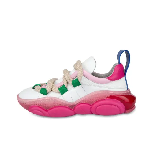 MOSCHINO Тедди Низкий Топ Повседневная Обувь Женская Розовая Белая