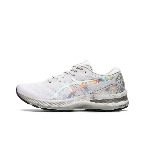 Asics Gel Nimbus 23 Platinum Низкий Топ Беговые Кроссовки Женские Серый Белый