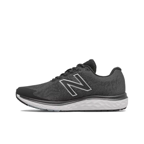New Balance NB 680 Свежий Пена Низкий Топ Беговые кроссовки Мужские Черный Серебряный