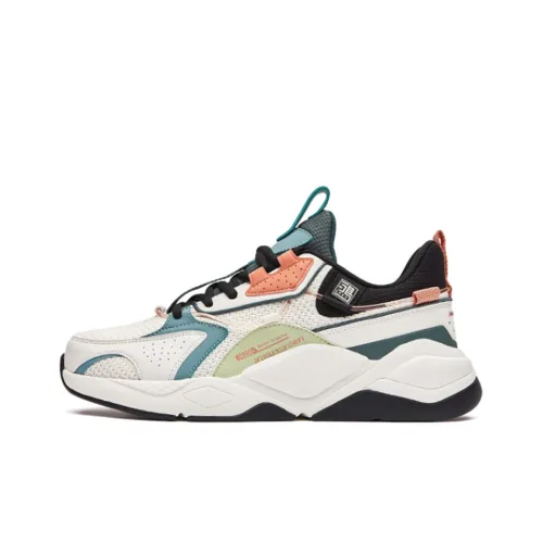 Erke EGRET Дышащие и Износостойкие Низкие Кроссовки для Бега Мужские Белые Черные