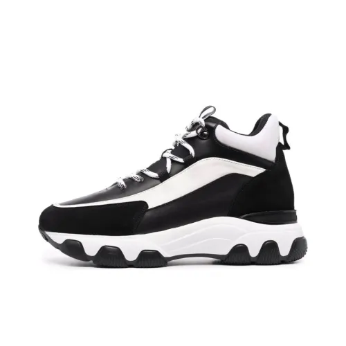 HOGAN Hyperactive High Топ Беговые кроссовки Женские Черный белый