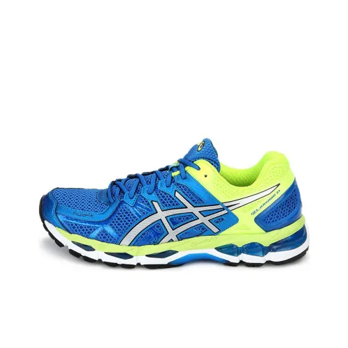 Asics Gel Kayano 21 Амортизация Износостойкий Низкий Топ Беговые кроссовки Мужские Синие Зеленые