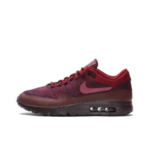 Nike Air Max 1 Low Топ Беговые кроссовки Мужской Темно-красный
