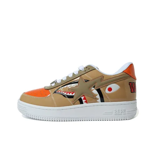 A BATHING APE MAD SHARK BAPE STA Низкие Стильные Скейтбординги Мужской Коричневый
