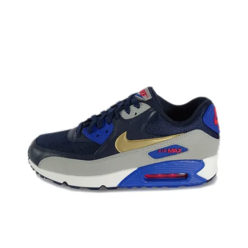 Nike Air Max 90 Low Топ Air Cushion Беговые кроссовки Мужские Темно-синие