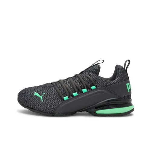 PUMA Axelion Slip-Resistant Abrasion-Resistant Lightweight Low-Top Running Shoes Men's Black Green PUMA Axelion Противоскользящие Устойчивые к износу Легкие Низкие Беговые Кроссовки Мужские Черный Зеленый