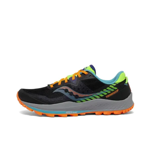 Saucony Peregrine Falcon 11 Peregrine Low Топ Беговые кроссовки Мужской Черный и оранжевый