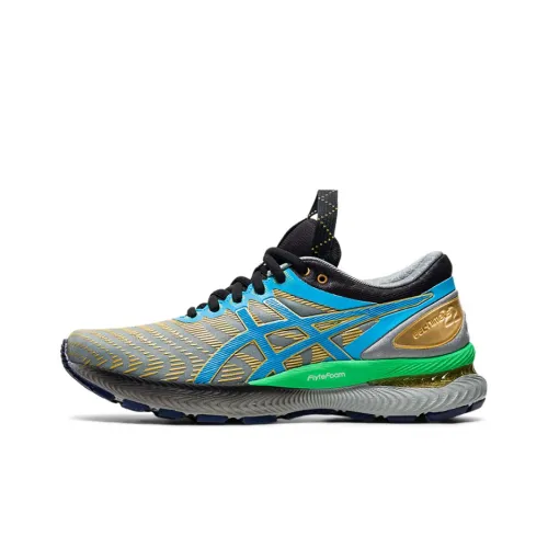Asics Gel Nimbus 22 Low Топ Беговые кроссовки Женские Серый Золото Синий
