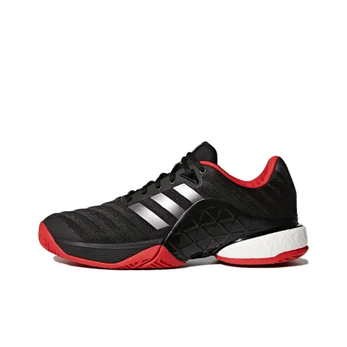 Adidas Barricade 2018 Boost Устойчивые к истиранию Низкие Кроссовки для тенниса Мужские Черно-Белые-Красные