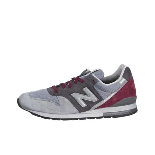 New Balance NB 996 Устойчивый к истиранию Низкий Топ Марафон Беговые кроссовки Мужской Серый Красный Сделано в США