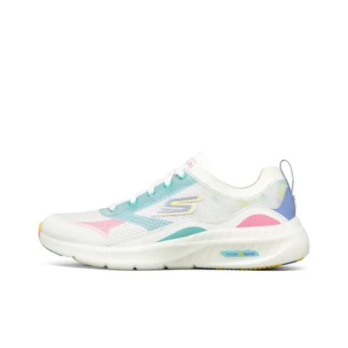 Skechers Go Run Hyper Burst Low Топ Беговые кроссовки Женские Белые Многоцветные