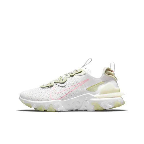 Nike React Vision Low Топ Беговые кроссовки Женские Белые Светло-зеленые
