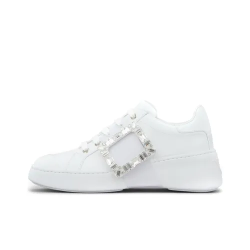 Roger Vivier VIV' Skate Strass Low Топ Стильные Скейтбординги Женские Белые