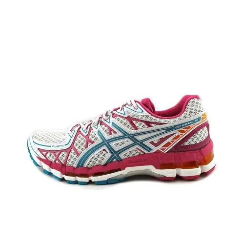 Asics Gel Kayano20 Устойчивый к истиранию Низкий Топ Марафон Бег на длинные дистанции Обувь Женская Белая Синяя Розовая