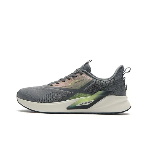 361° Амортизирующий противоскользящий износостойкий дышащий и легкий низкий топ беговые кроссовки мужские серо-зеленые