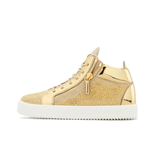 Giuseppe Zanotti GZ Kriss TWINKLE MID Топ Кроссовки для скейтбординга Женские Золотые