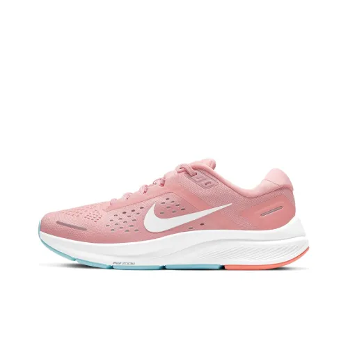 nike Zoom Structure 23 Противоскользящий Устойчивый к истиранию Низкий Топ Повседневные Беговые кроссовки Женские Розовый Синий