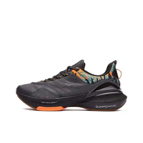 361° Амортизирующие подошва Устойчивая к истиранию Низкий топ Беговые кроссовки Мужские Черный и оранжевый