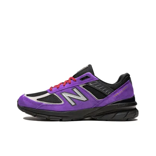 New Balance NB 990 V5 Low Топ Беговые кроссовки Мужской Черный Фиолетовый Trendy Versatile Спортивный