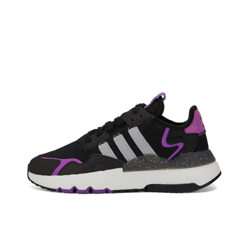 Adidas Originals Nite Jogger Устойчивый к истиранию низкий топ кэжуал женский черный фиолетовый