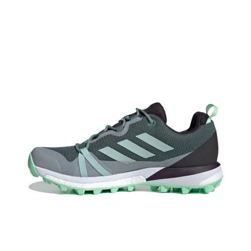 adidas Terrex Skychaser Slip Resistant Abrasion Resistant Дышащий Низкий Топ Походная обувь Женская Зеленая Серый